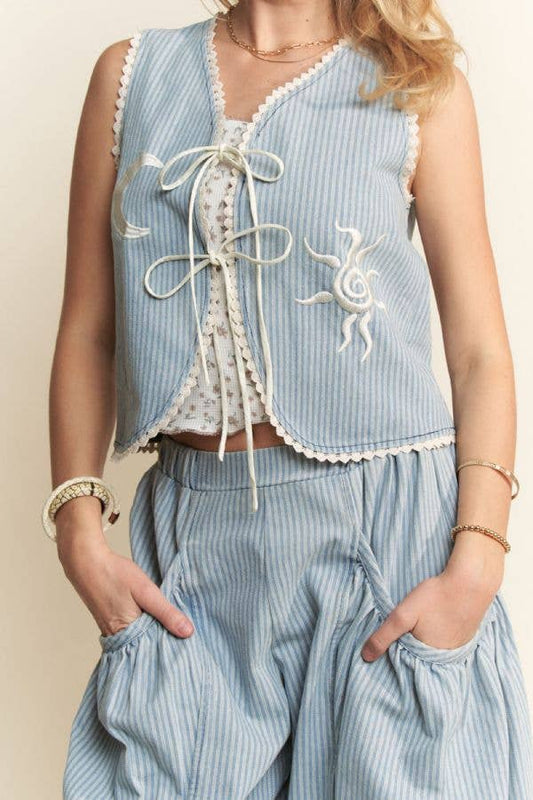 Bibbidi-Bobbidi-Boo Striped Denim Vest