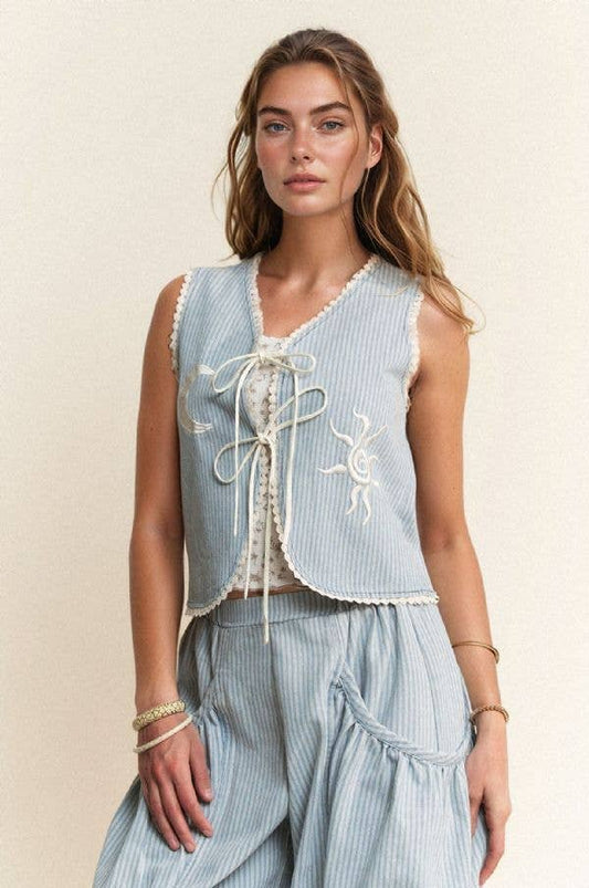 Bibbidi-Bobbidi-Boo Striped Denim Vest