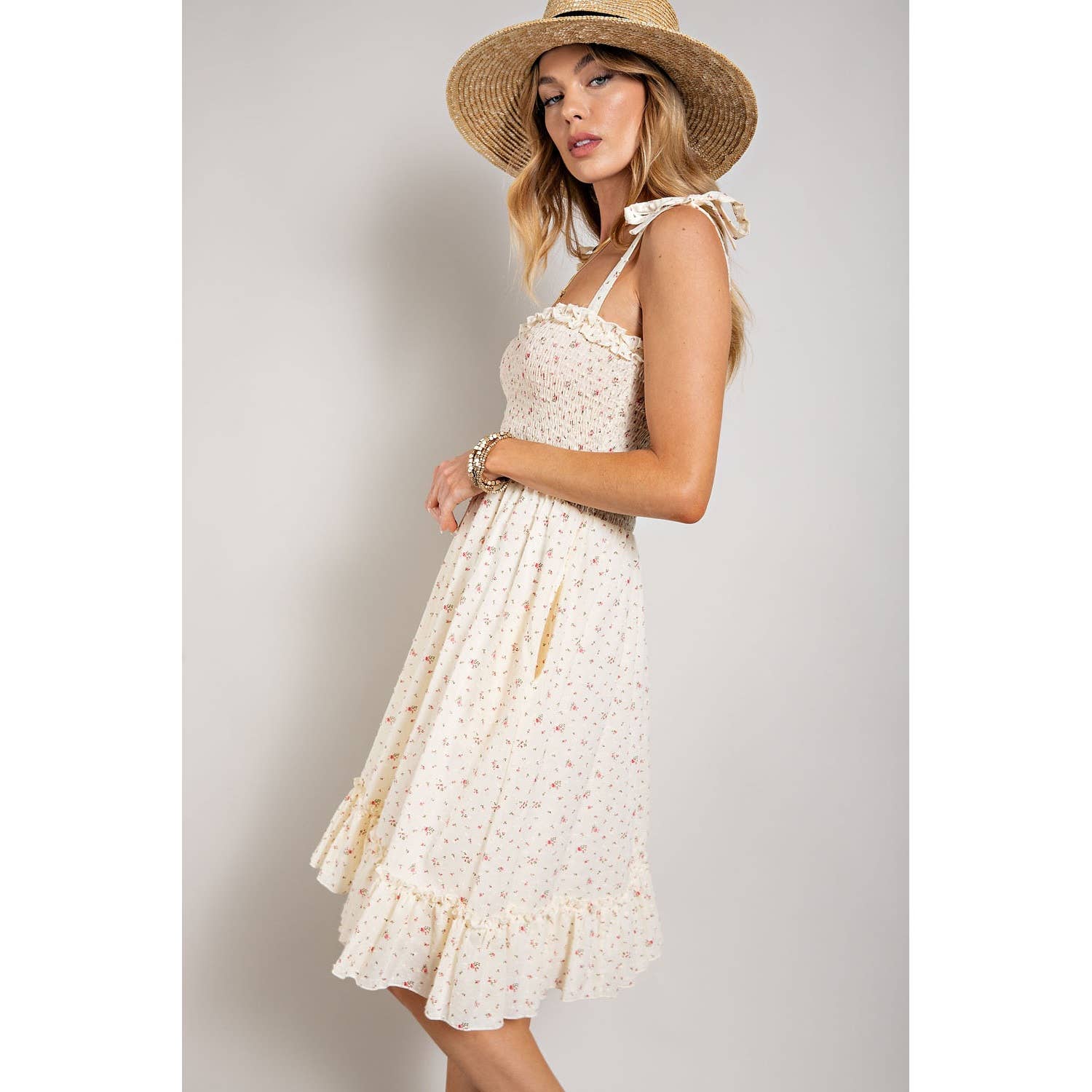 Tea Party Flower Smock Dress