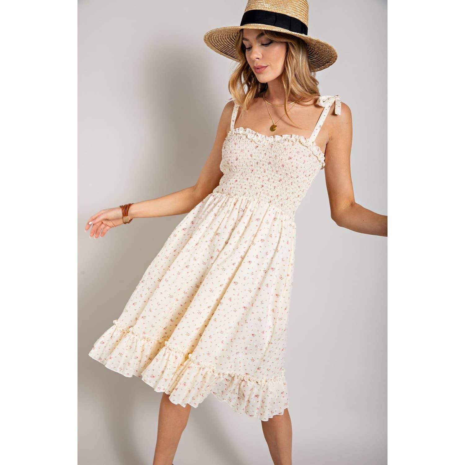 Tea Party Flower Smock Dress