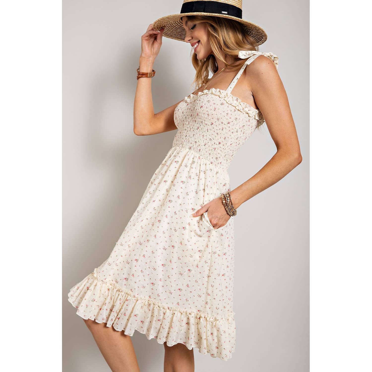 Tea Party Flower Smock Dress