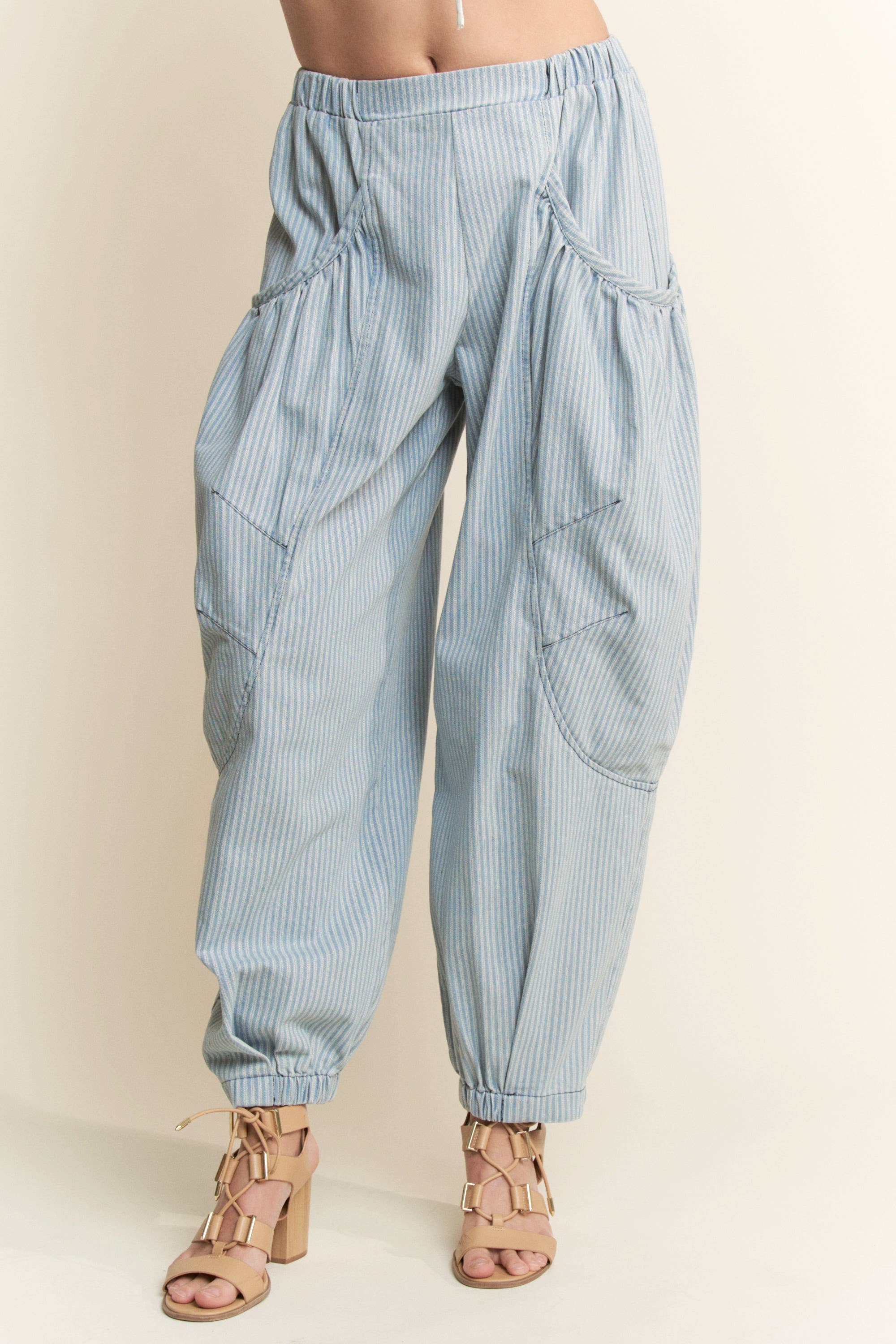 【DEARMINE】Stripe Balloon Denim Pants DEARMINE】Stripe Balloon Denim Pants