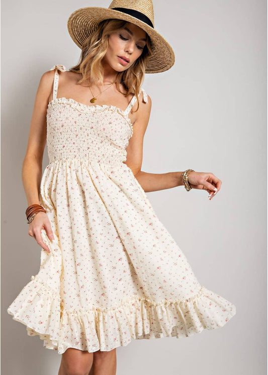 Tea Party Flower Smock Dress