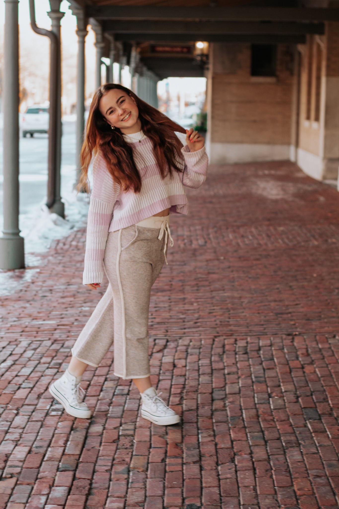 Lavender Lady Grey Sweater Pants