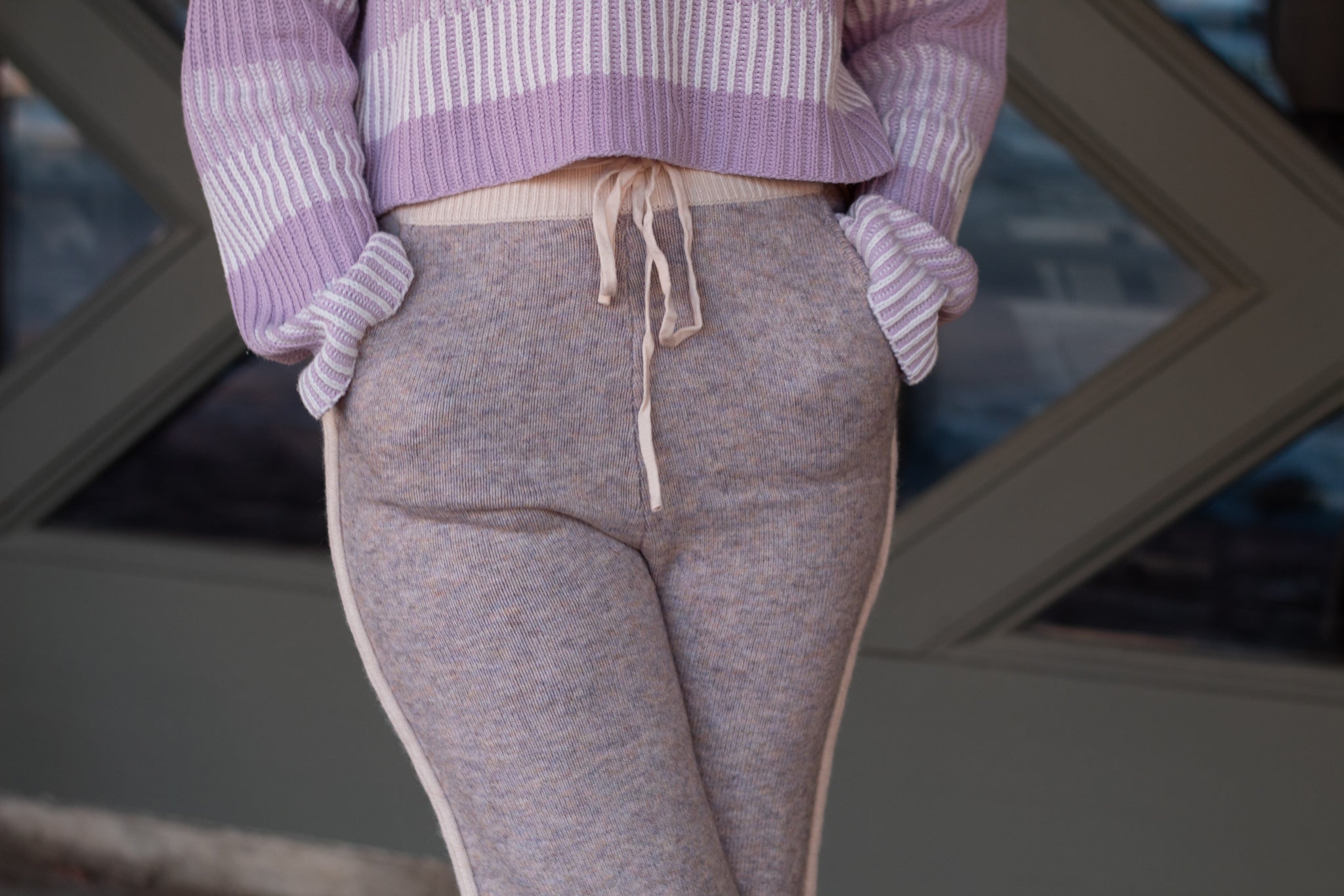 Lavender Lady Grey Sweater Pants